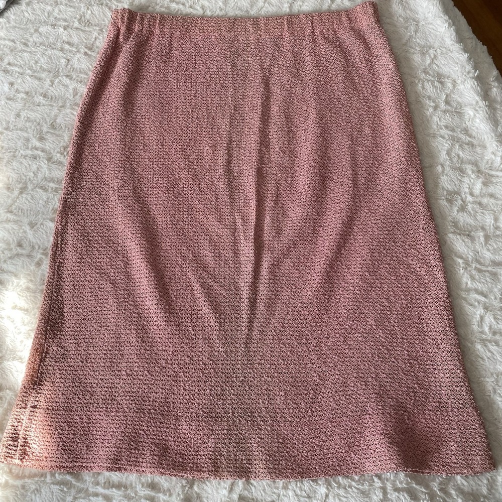 Vintage Union Made Pink Semi Sheer Pencil Skirt‎ Size 16 Textured Woven
